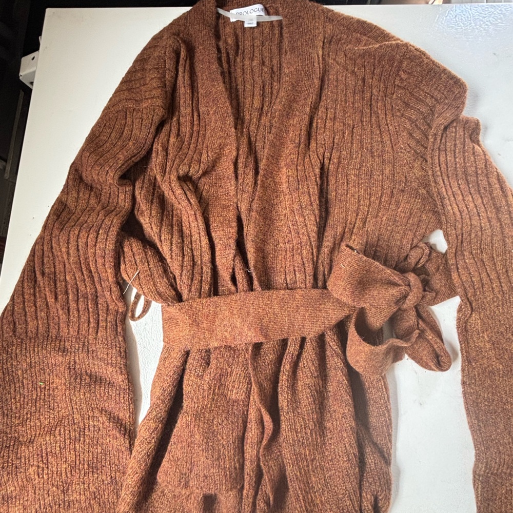 Prologue Brown Chunky Knit Cardigan Sweater